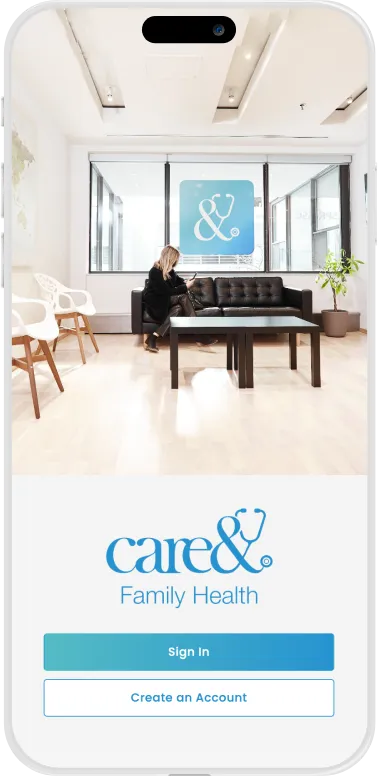Care& appointment type selection screen