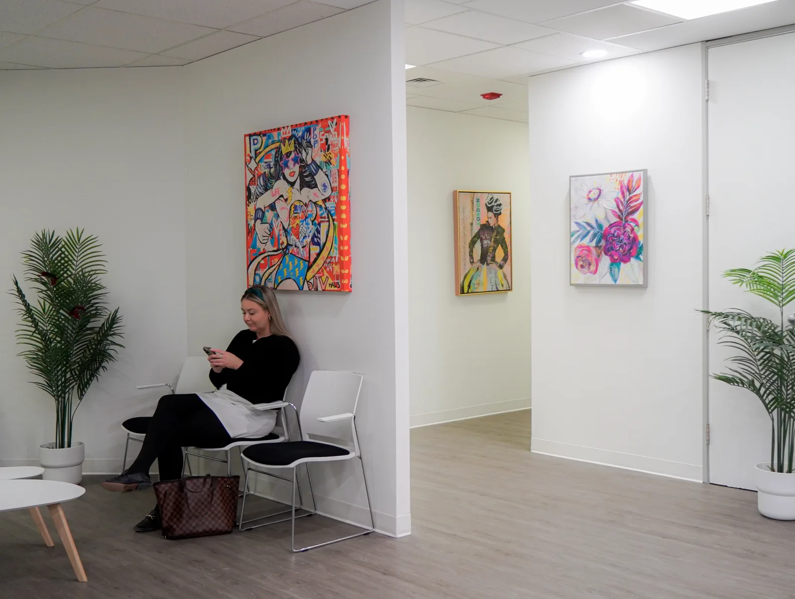 Care& Lawrence Park waiting area with pop art